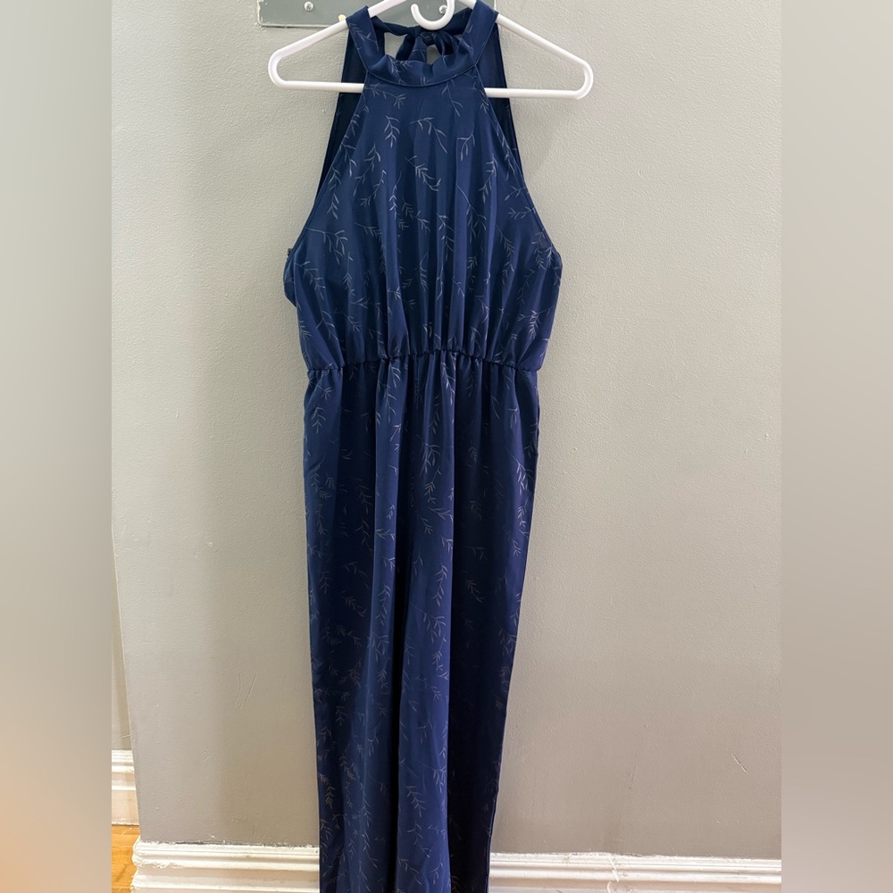 SHEIN Wide Leg Jumpsuit with Leaf Pattern